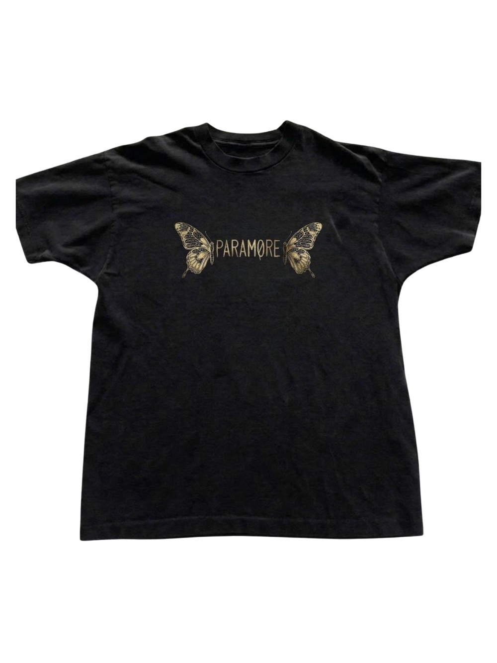 Gildan Black Graphic Tee with Gold Butterfly